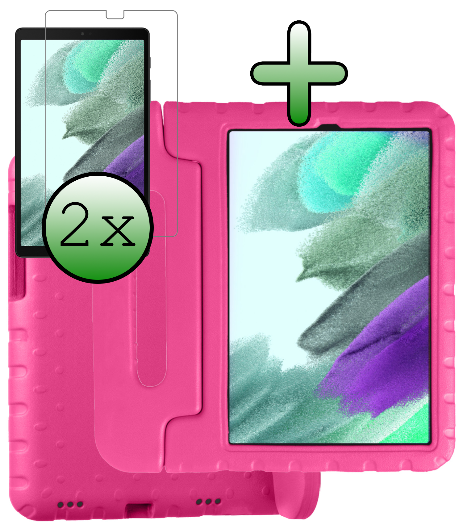 BASEY. BASEY. Samsung Galaxy Tab A7 Lite (2021) Kinderhoes met 2x screenprotector - Rood