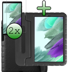 BASEY. BASEY. Samsung Galaxy Tab A7 Lite (2021) Kinderhoes met 2x screenprotector - Zwart