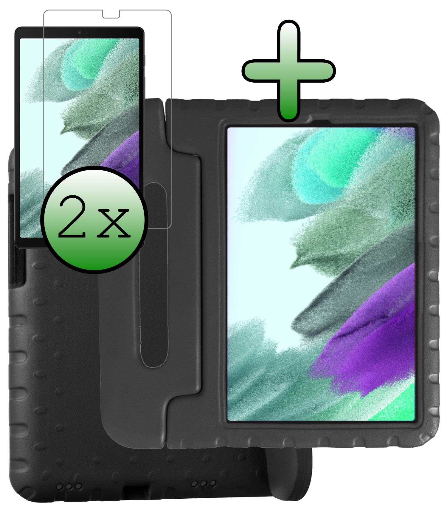 BASEY. BASEY. Samsung Galaxy Tab A7 Lite (2021) Kinderhoes met 2x screenprotector - Blauw