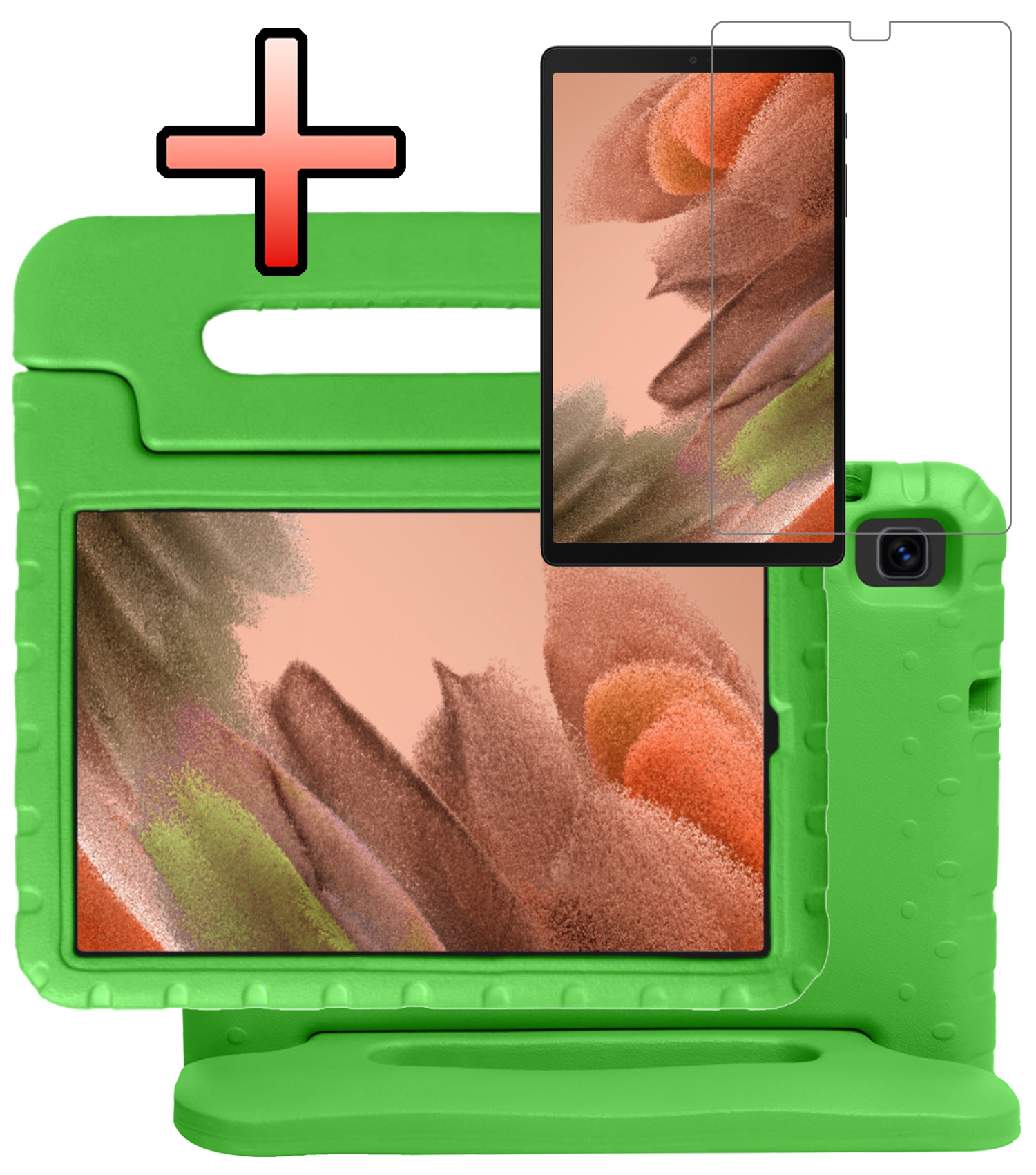 NoXx NoXx Samsung Galaxy Tab A7 Lite (2021) Kinderhoes met screenprotector - Oranje