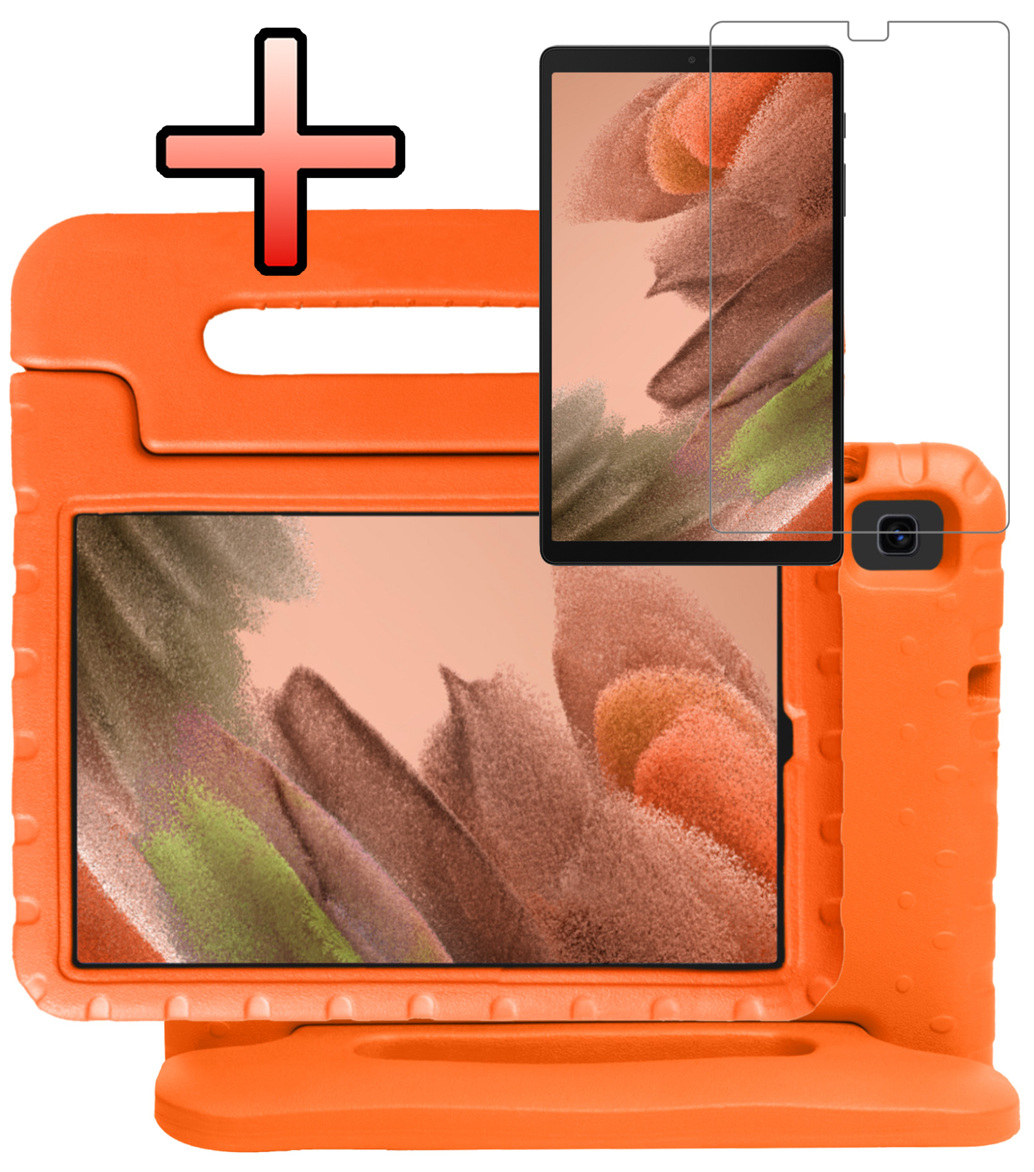 NoXx NoXx Samsung Galaxy Tab A7 Lite (2021) Kinderhoes met screenprotector - Roze