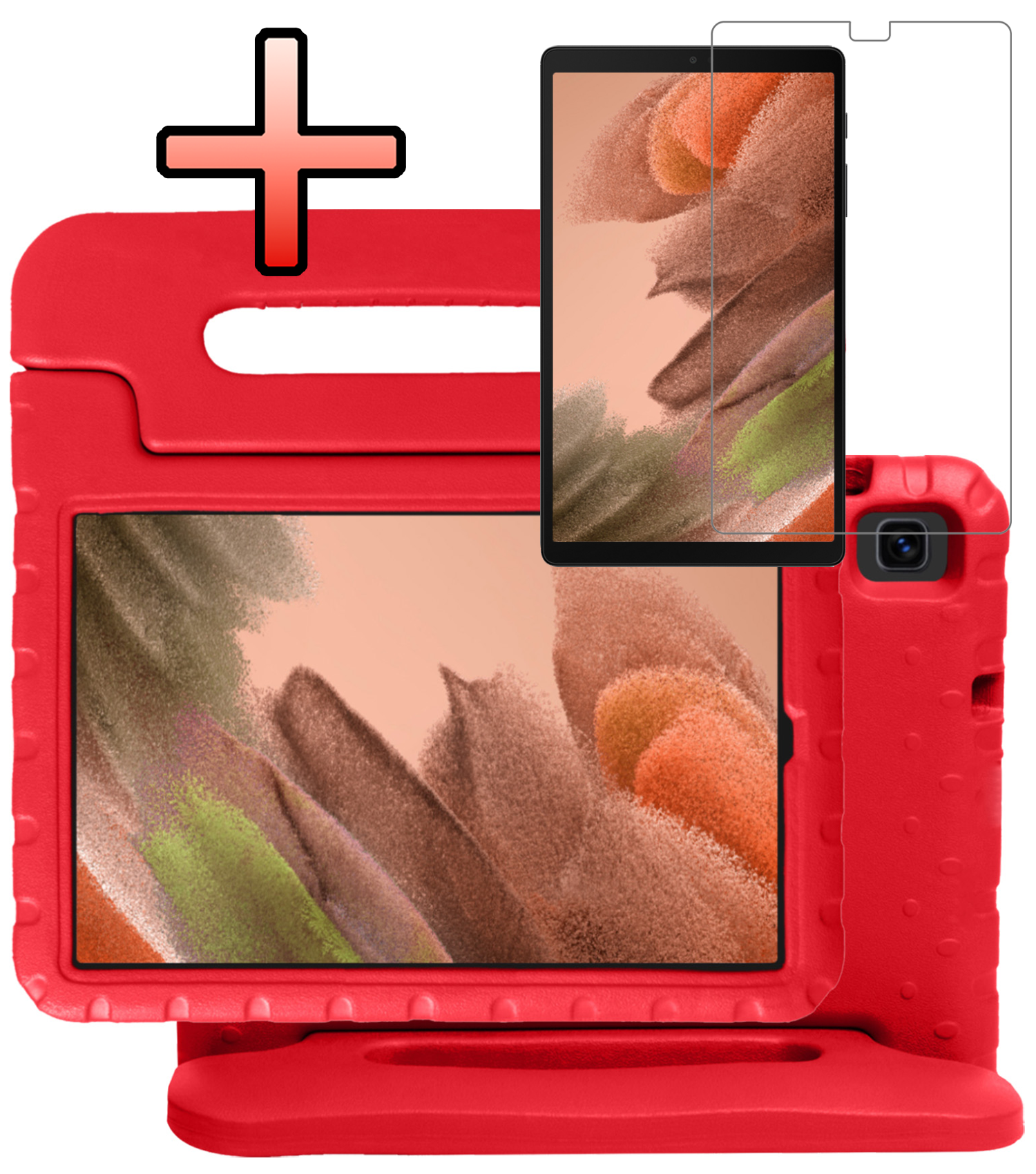 NoXx NoXx Samsung Galaxy Tab A7 Lite (2021) Kinderhoes met screenprotector - Zwart