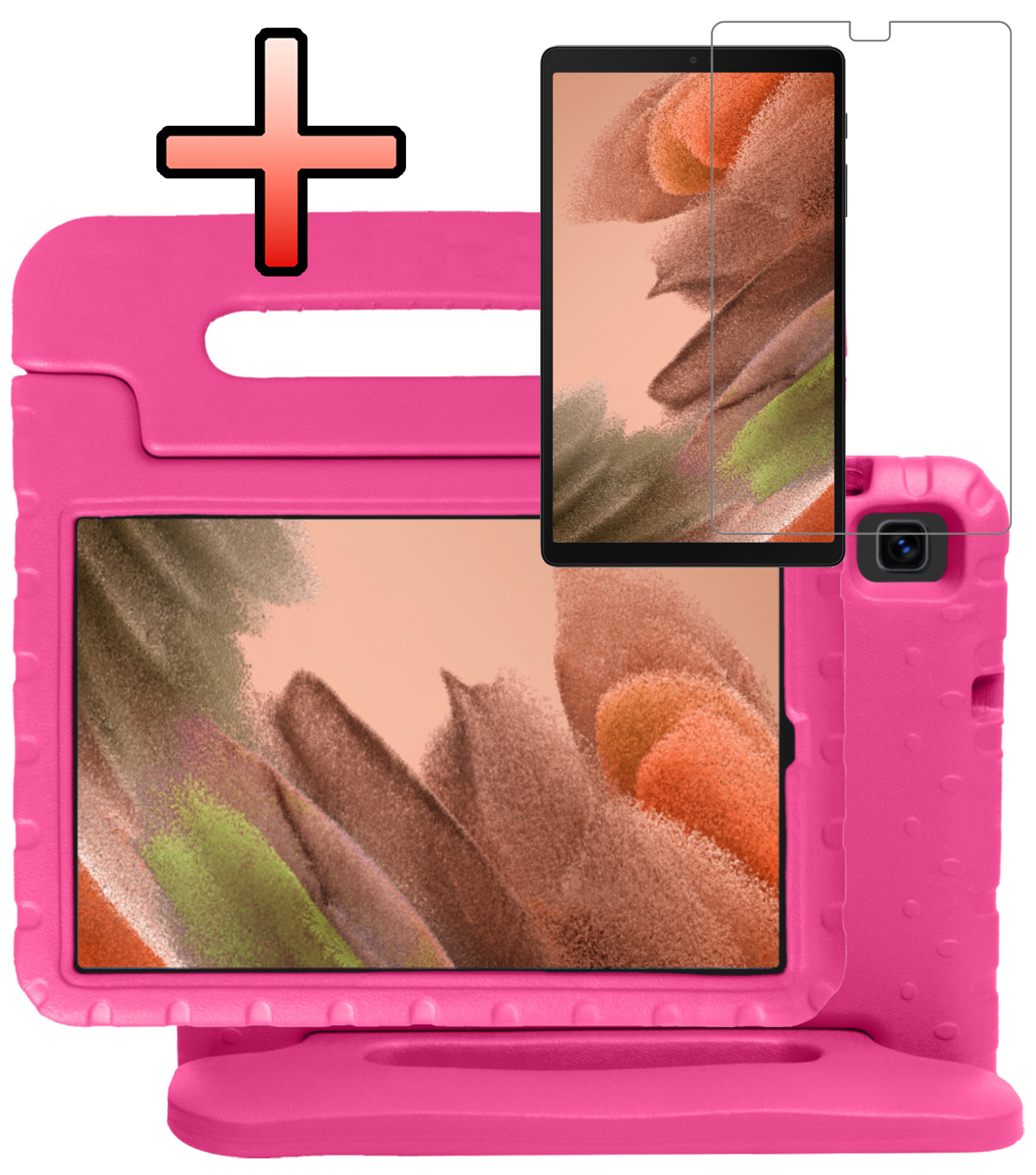NoXx NoXx Samsung Galaxy Tab A7 Lite (2021) Kinderhoes met screenprotector - Rood