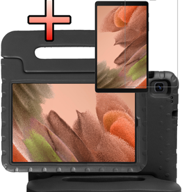 NoXx NoXx Samsung Galaxy Tab A7 Lite (2021) Kinderhoes met screenprotector - Zwart