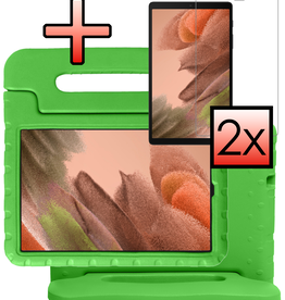 NoXx NoXx Samsung Galaxy Tab A7 Lite (2021) Kinderhoes met 2x screenprotector - Groen