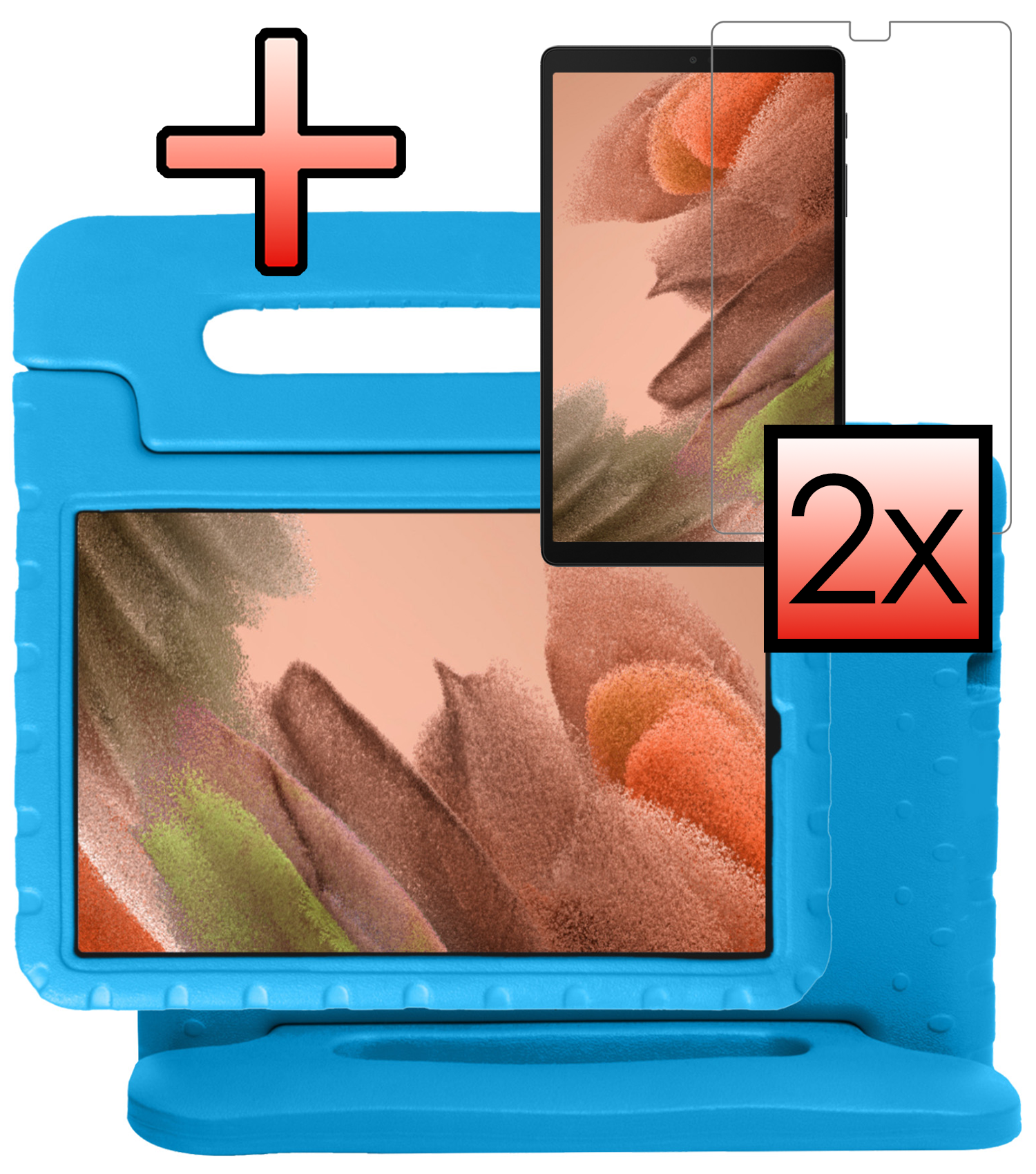 NoXx NoXx Samsung Galaxy Tab A7 Lite (2021) Kinderhoes met 2x screenprotector - Groen