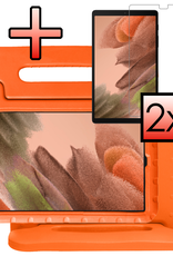 NoXx NoXx Samsung Galaxy Tab A7 Lite (2021) Kinderhoes met 2x screenprotector - Roze