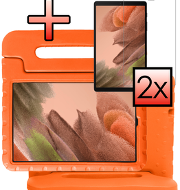 NoXx NoXx Samsung Galaxy Tab A7 Lite (2021) Kinderhoes met 2x screenprotector - Oranje