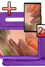 NoXx NoXx Samsung Galaxy Tab A7 Lite (2021) Kinderhoes met 2x screenprotector - Paars