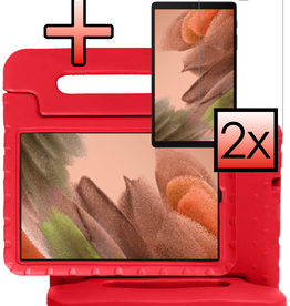 NoXx NoXx Samsung Galaxy Tab A7 Lite (2021) Kinderhoes met 2x screenprotector - Rood