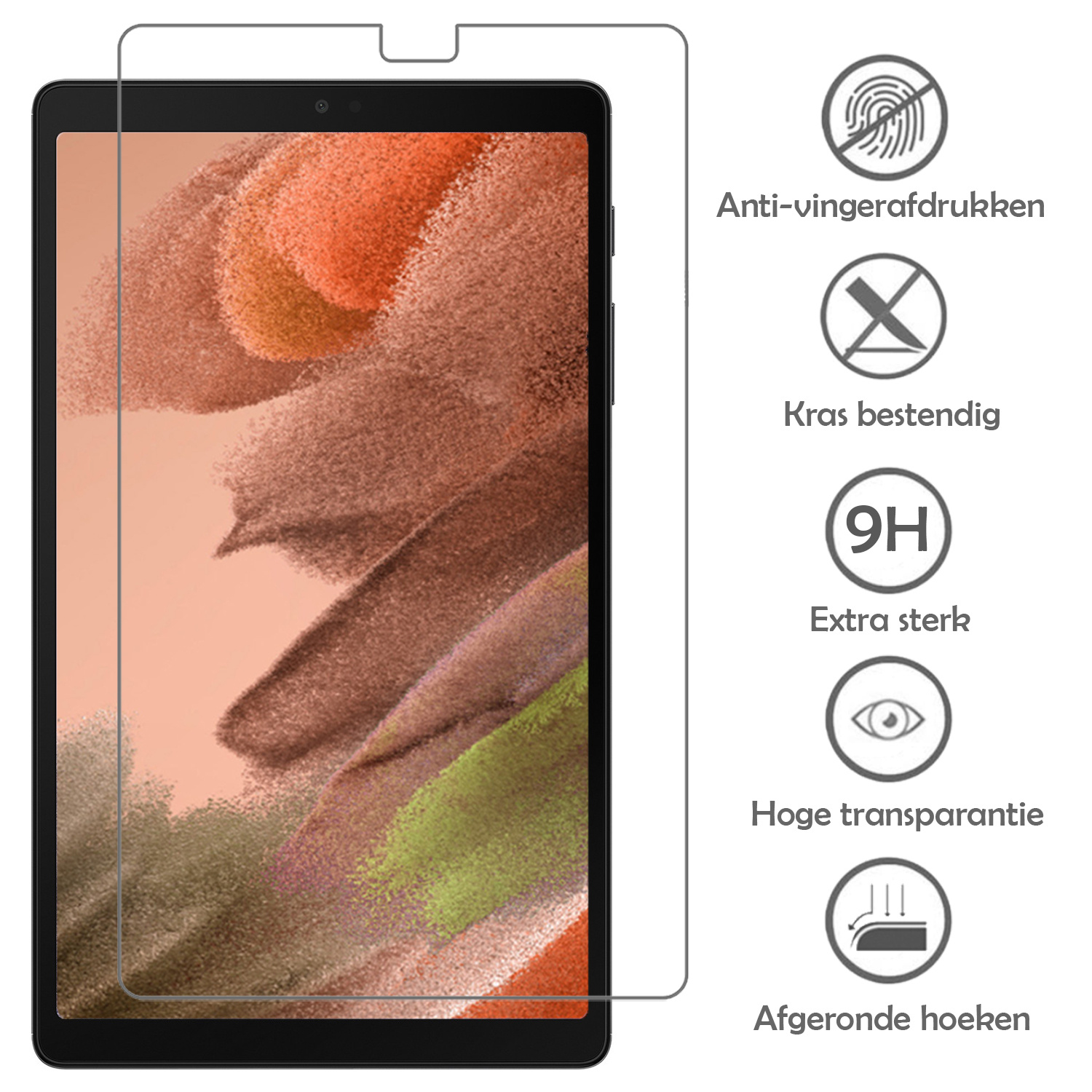NoXx NoXx Samsung Galaxy Tab A7 Lite (2021) Kinderhoes met 2x screenprotector - Zwart