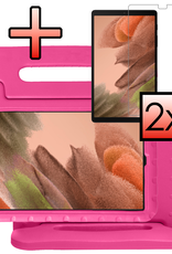 NoXx NoXx Samsung Galaxy Tab A7 Lite (2021) Kinderhoes met 2x screenprotector - Rood