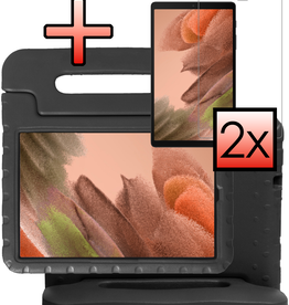NoXx NoXx Samsung Galaxy Tab A7 Lite (2021) Kinderhoes met 2x screenprotector - Zwart