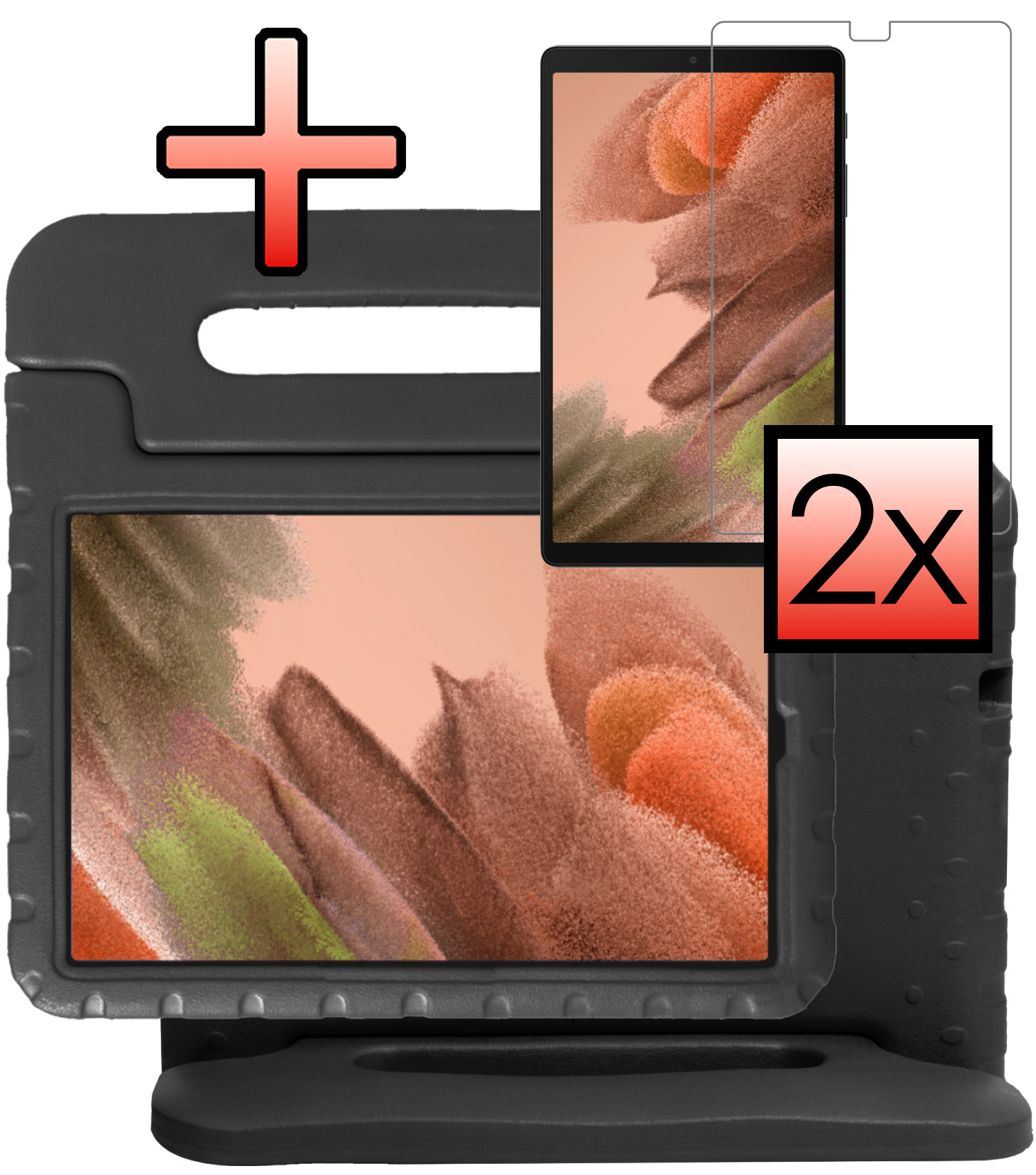 NoXx NoXx Samsung Galaxy Tab A7 Lite (2021) Kinderhoes met 2x screenprotector - Blauw