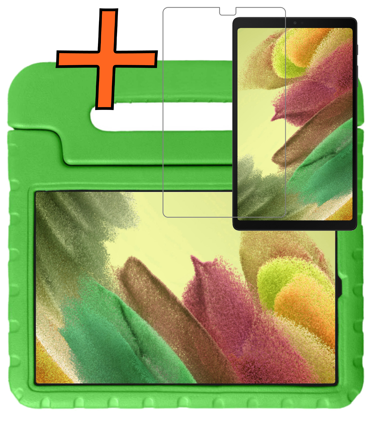 Nomfy Nomfy Samsung Galaxy Tab A7 Lite (2021) Kinderhoes met screenprotector - Oranje