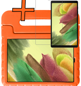 Nomfy Nomfy Samsung Galaxy Tab A7 Lite (2021) Kinderhoes met screenprotector - Oranje