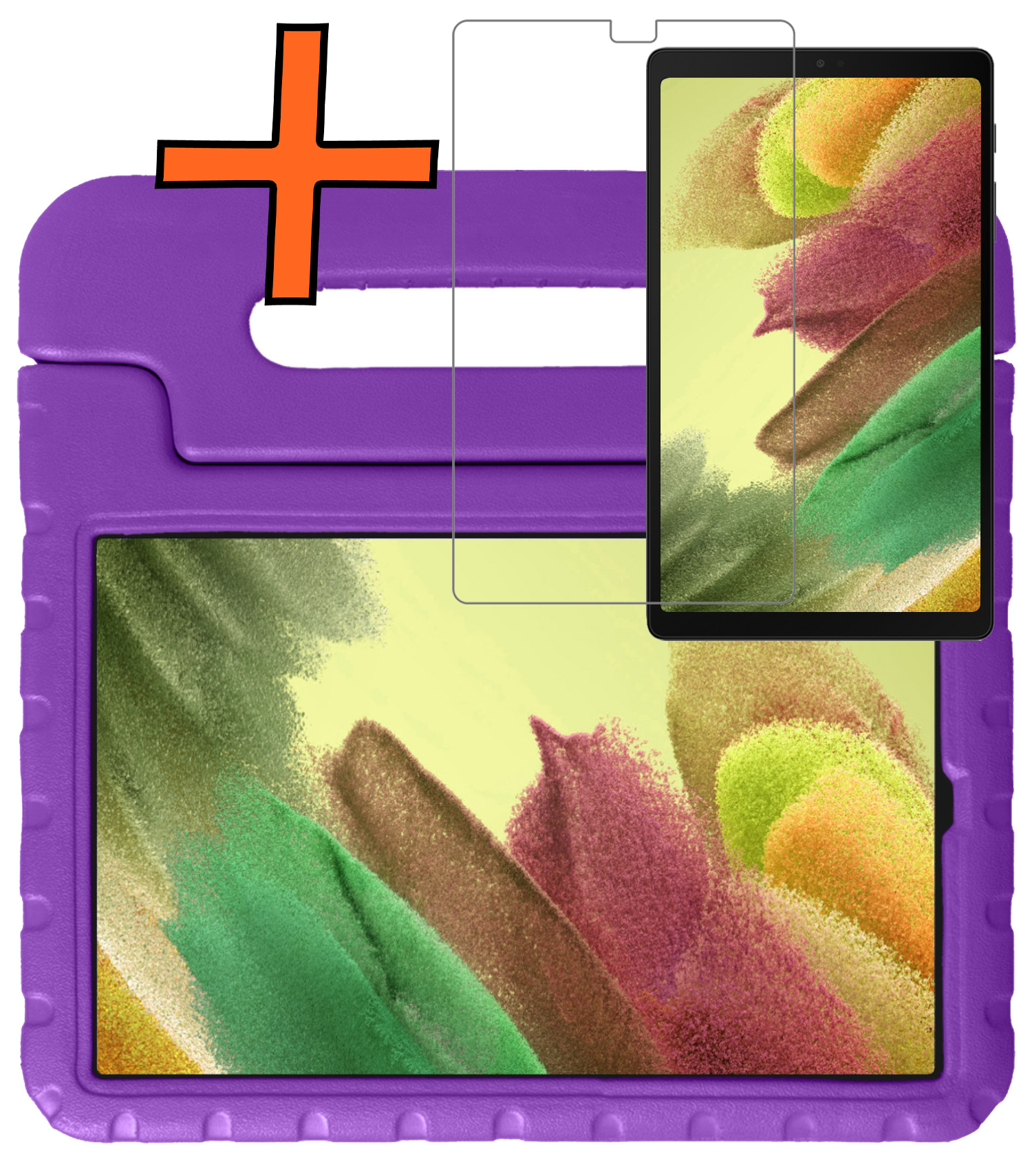 Nomfy Nomfy Samsung Galaxy Tab A7 Lite (2021) Kinderhoes met screenprotector - Paars
