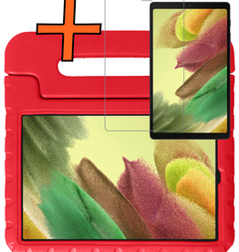 Nomfy Nomfy Samsung Galaxy Tab A7 Lite (2021) Kinderhoes met screenprotector - Rood