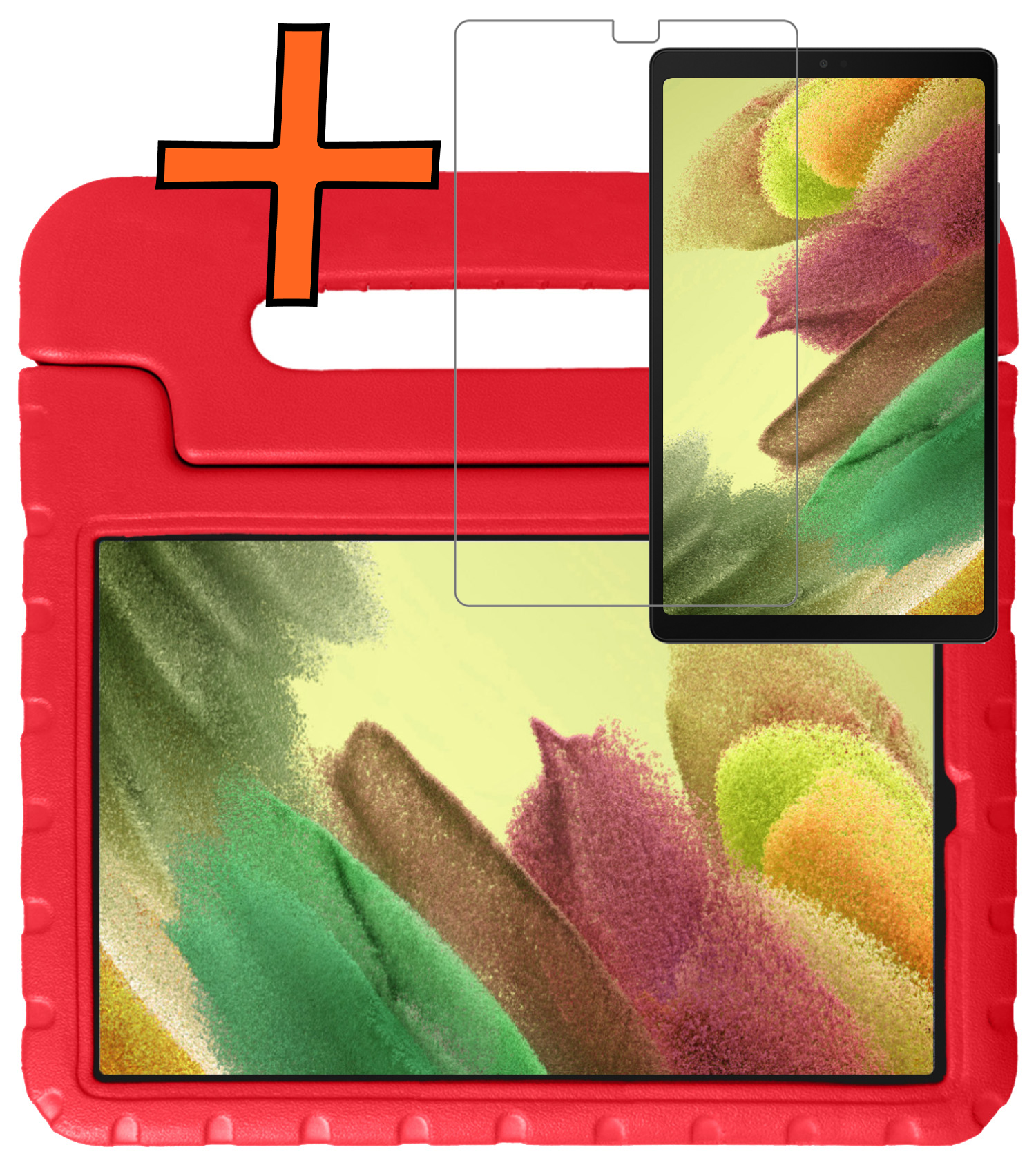 Nomfy Nomfy Samsung Galaxy Tab A7 Lite (2021) Kinderhoes met screenprotector - Zwart