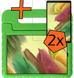 Nomfy Nomfy Samsung Galaxy Tab A7 Lite (2021) Kinderhoes met 2x screenprotector - Groen