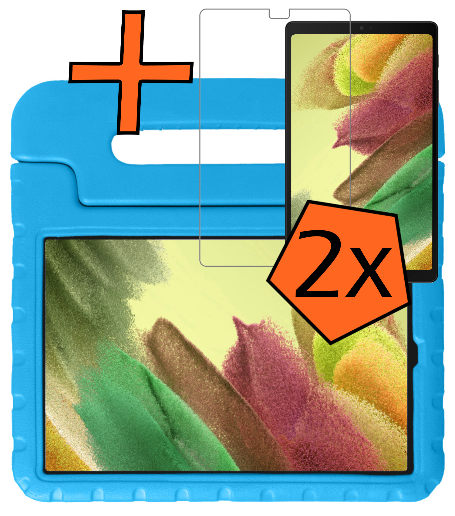 Nomfy Nomfy Samsung Galaxy Tab A7 Lite (2021) Kinderhoes met 2x screenprotector - Groen