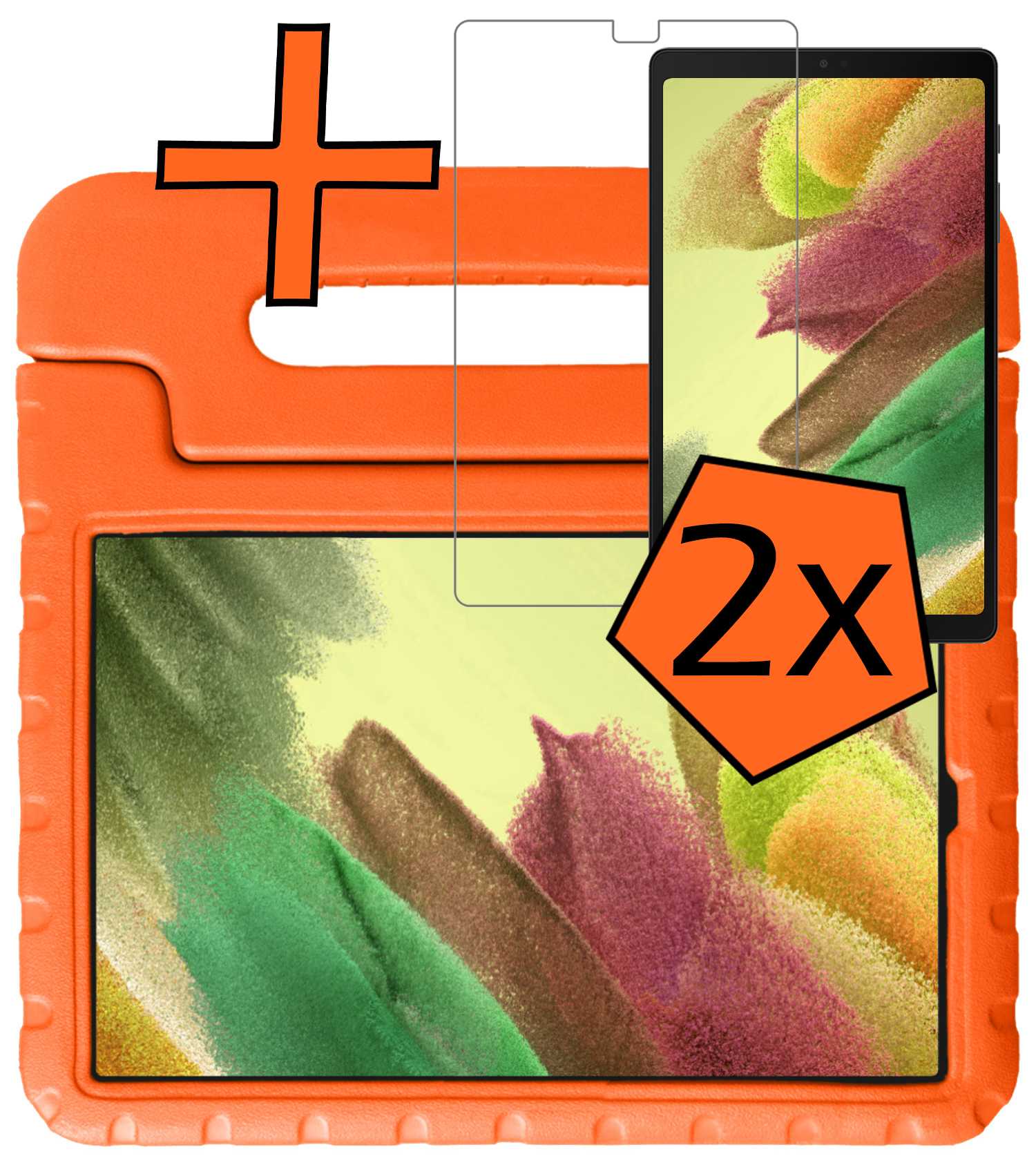 Nomfy Nomfy Samsung Galaxy Tab A7 Lite (2021) Kinderhoes met 2x screenprotector - Roze