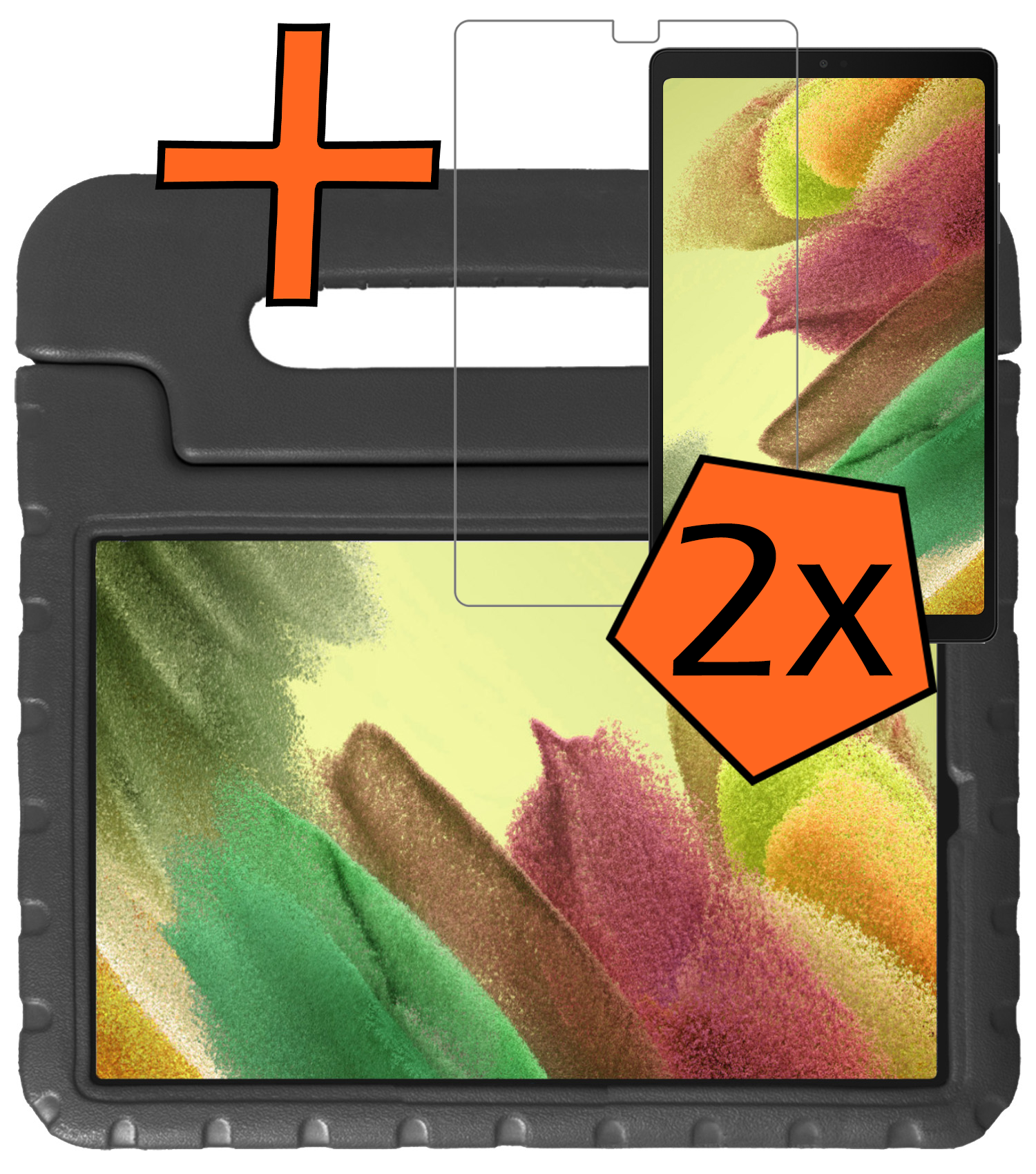 Nomfy Nomfy Samsung Galaxy Tab A7 Lite (2021) Kinderhoes met 2x screenprotector - Blauw