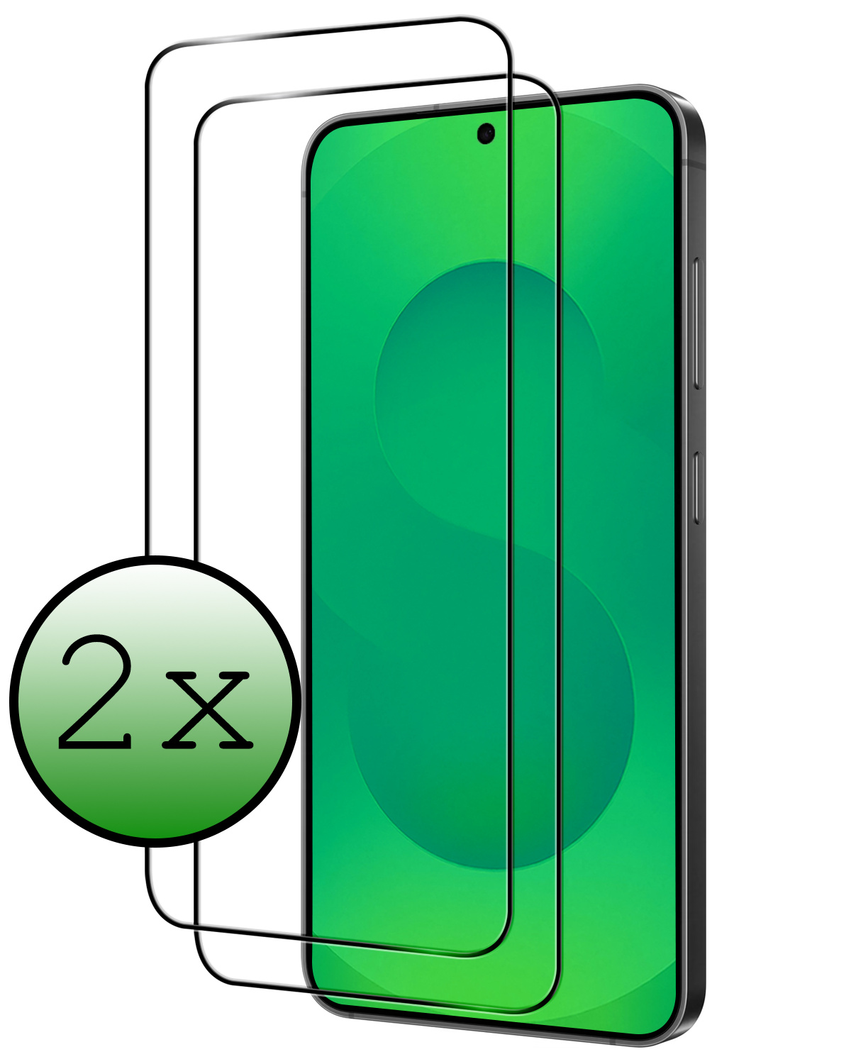 BASEY. BASEY. Samsung Galaxy S25 Screenprotector Glas Full Cover - 2 PACK