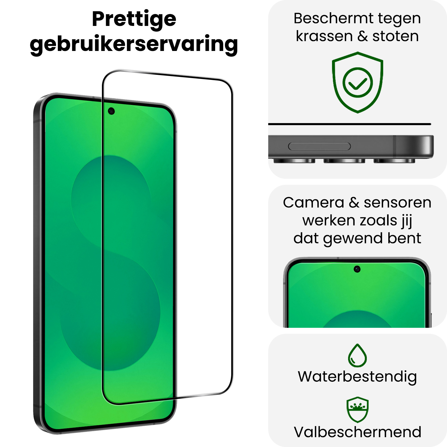 BASEY. BASEY. Samsung Galaxy S25 Screenprotector Glas Full Cover - 2 PACK