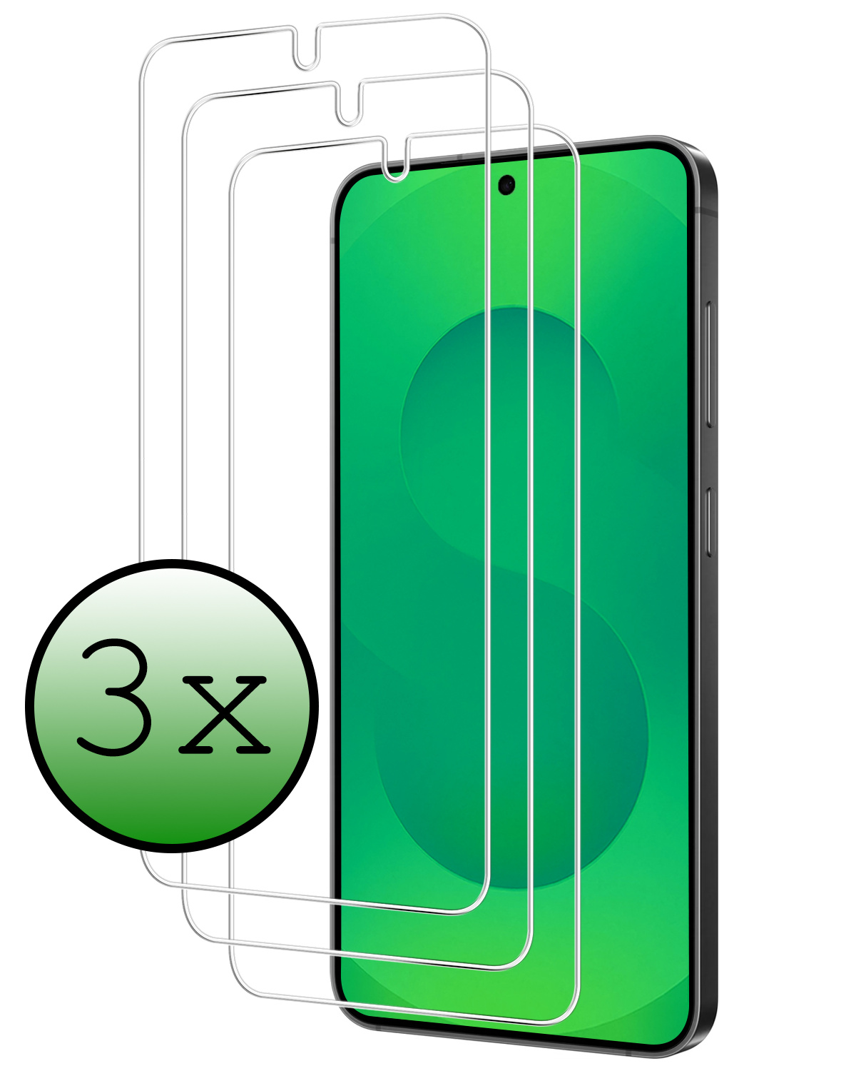 BASEY. BASEY. Samsung Galaxy S25 Plus Screenprotector Glas - 3 PACK