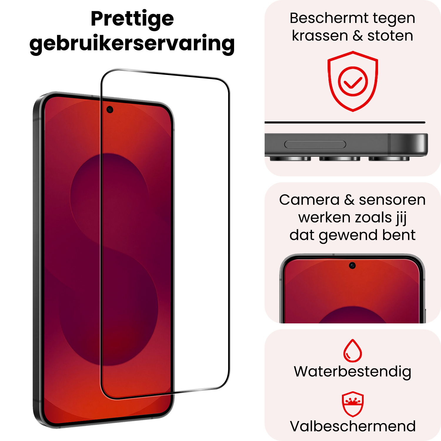 NoXx NoXx Samsung Galaxy S25 Plus Screenprotector Glas Full Cover - 3 PACK