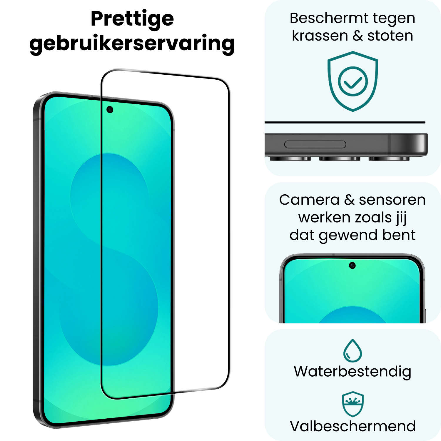 Forterra Forterra Samsung Galaxy S25 Plus Screenprotector Glas Full Cover - 3 PACK