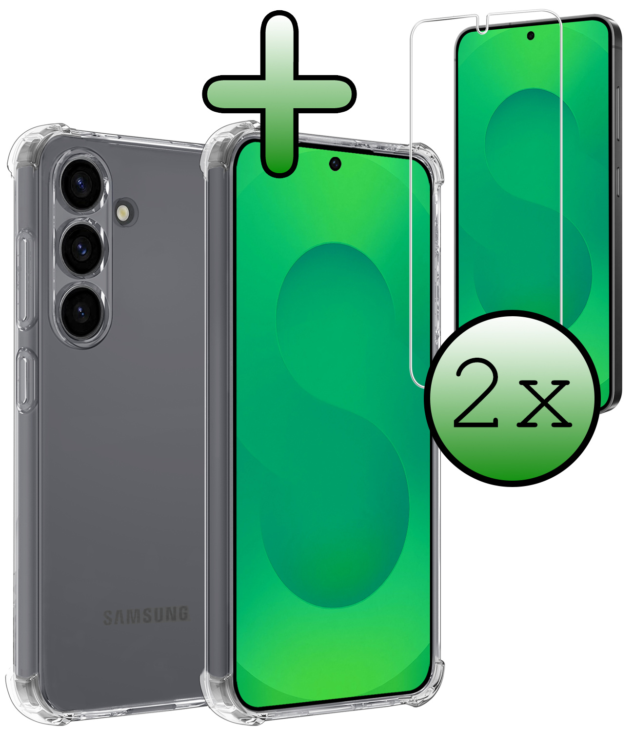 BASEY. BASEY. Samsung Galaxy S25 Hoesje Shockproof Met 2x Screenprotector