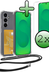 BASEY. BASEY. Samsung Galaxy S25 Hoesje Pashouder met Koord Met 2x Screenprotector