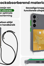 BASEY. BASEY. Samsung Galaxy S25 Hoesje Pashouder met Koord Met 2x Screenprotector