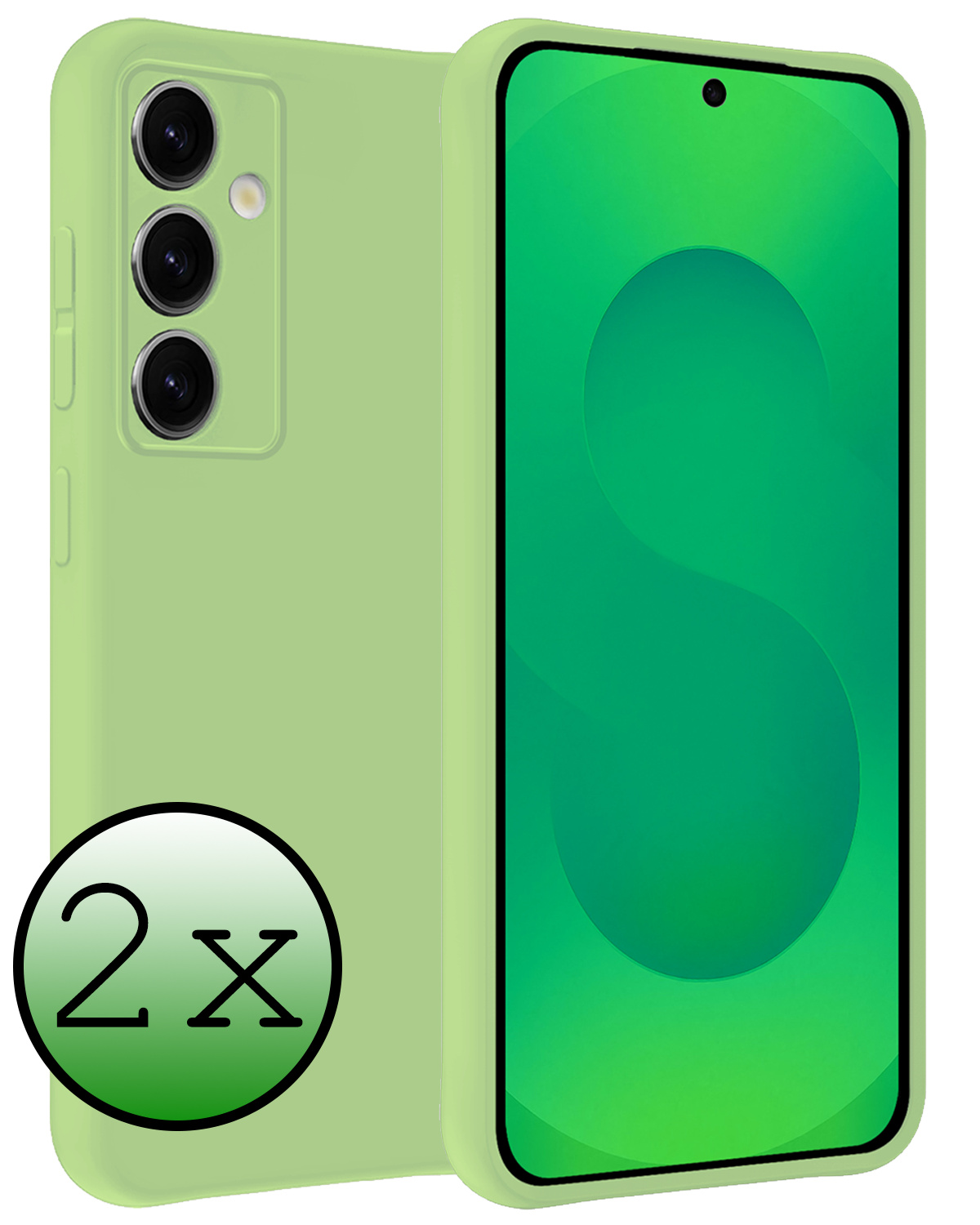 BASEY. BASEY. Samsung Galaxy S25 Hoesje Siliconen - Groen - 2 PACK