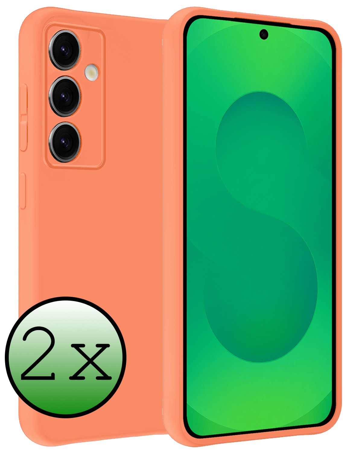 BASEY. BASEY. Samsung Galaxy S25 Hoesje Siliconen - Perzik - 2 PACK