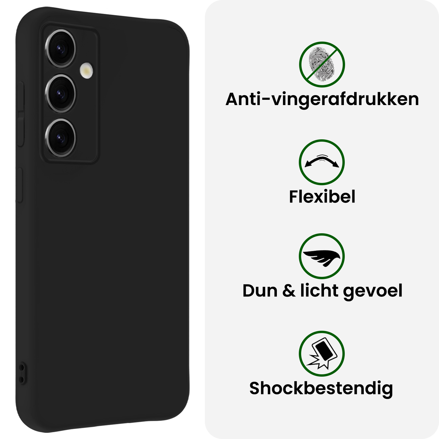 BASEY. BASEY. Samsung Galaxy S25 Hoesje Siliconen - Zwart - 2 PACK