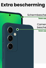 BASEY. BASEY. Samsung Galaxy S25 Hoesje Siliconen Met Screenprotector - Donkerblauw