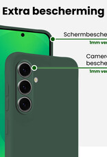 BASEY. BASEY. Samsung Galaxy S25 Hoesje Siliconen Met Screenprotector - Donkergroen