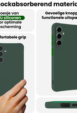 BASEY. BASEY. Samsung Galaxy S25 Hoesje Siliconen Met Screenprotector - Donkergroen