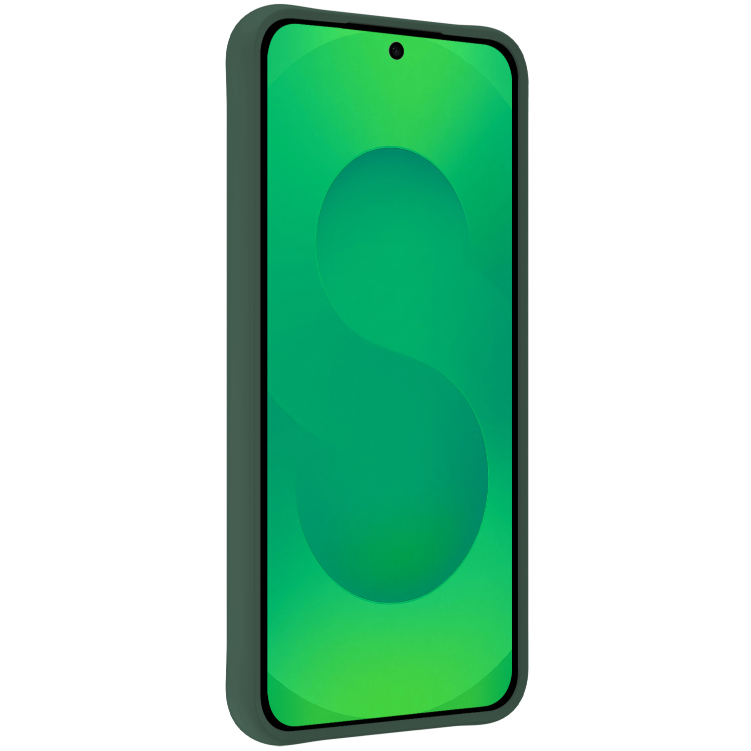 BASEY. BASEY. Samsung Galaxy S25 Hoesje Siliconen Met Screenprotector - Donkergroen