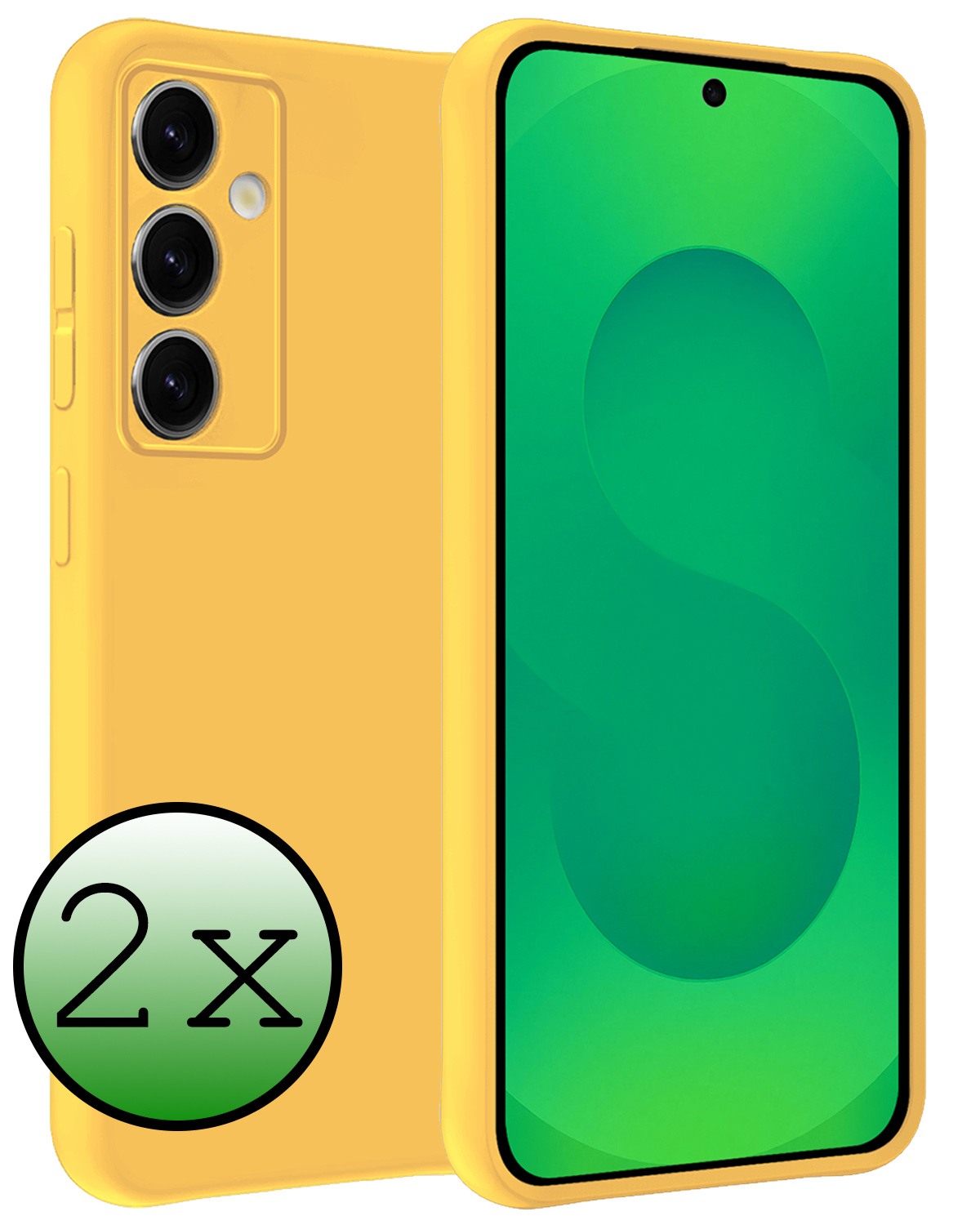 BASEY. BASEY. Samsung Galaxy S25 Hoesje Siliconen Met Screenprotector - Geel