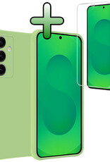 BASEY. BASEY. Samsung Galaxy S25 Hoesje Siliconen Met Screenprotector - Groen