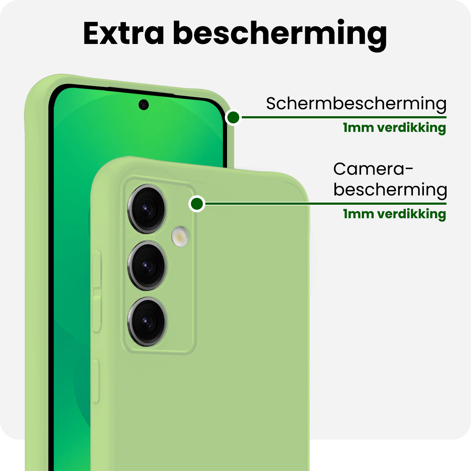 BASEY. BASEY. Samsung Galaxy S25 Hoesje Siliconen Met Screenprotector - Groen