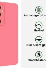 BASEY. BASEY. Samsung Galaxy S25 Hoesje Siliconen Met Screenprotector - Lichtroze