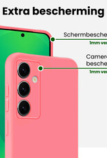 BASEY. BASEY. Samsung Galaxy S25 Hoesje Siliconen Met Screenprotector - Lichtroze