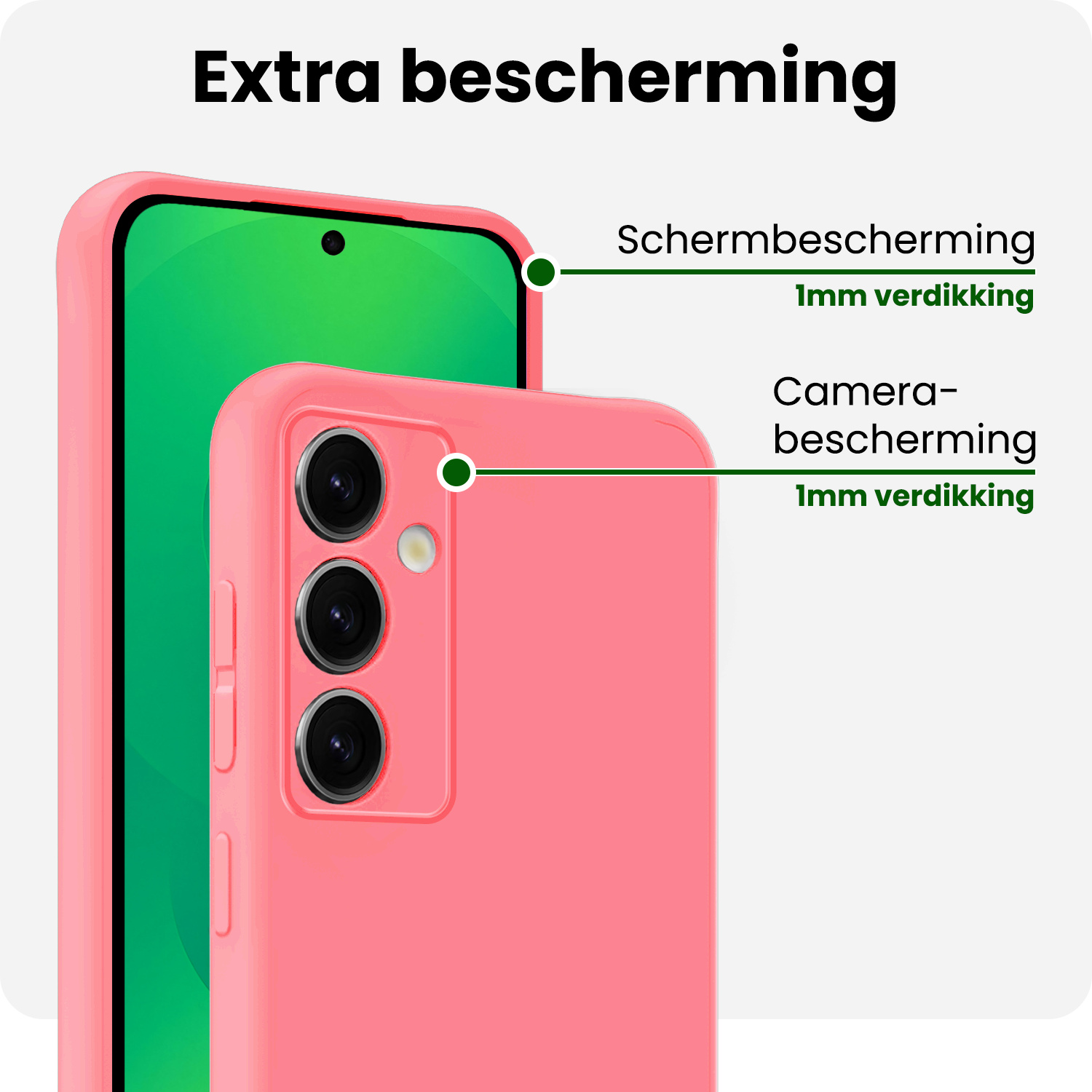 BASEY. BASEY. Samsung Galaxy S25 Hoesje Siliconen Met Screenprotector - Lichtroze