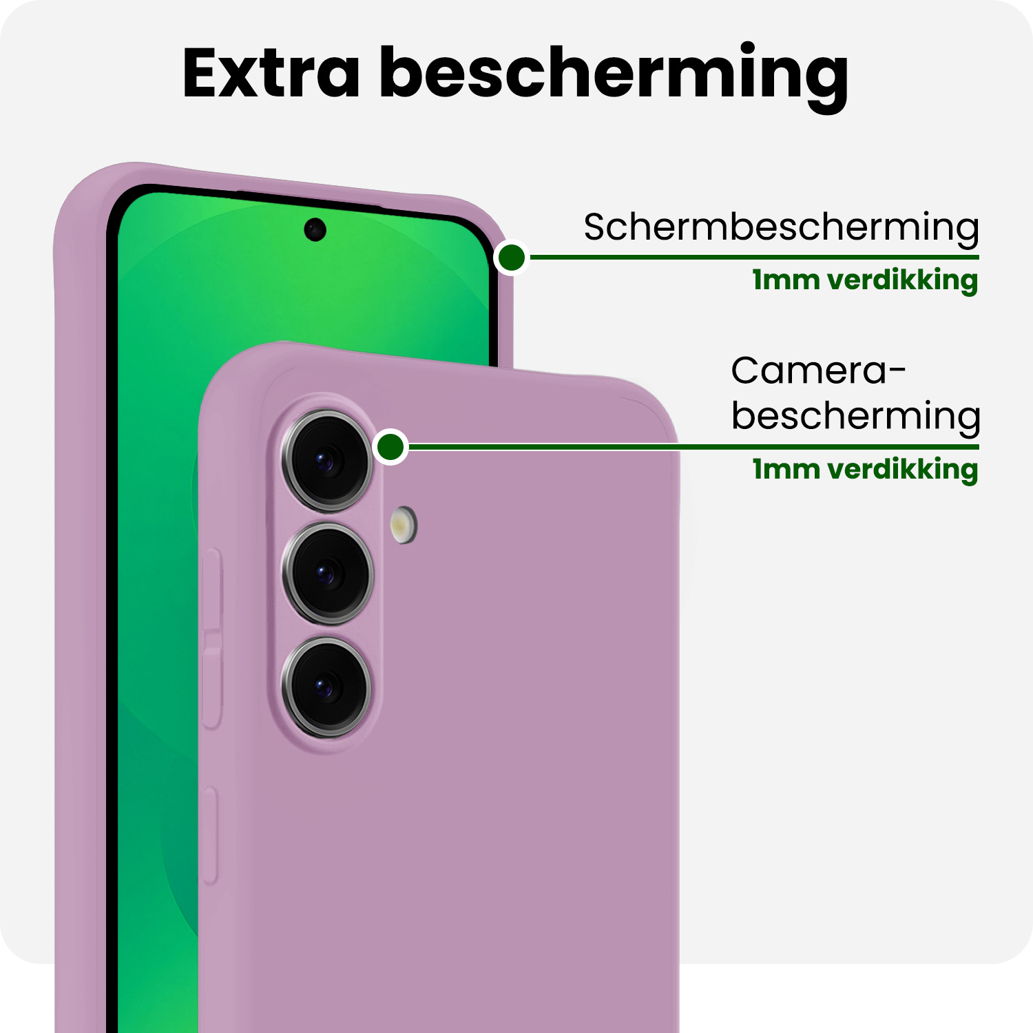 BASEY. BASEY. Samsung Galaxy S25 Hoesje Siliconen Met Screenprotector - Lila