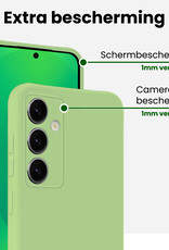 BASEY. BASEY. Samsung Galaxy S25 Hoesje Siliconen Met 2x Screenprotector - Groen